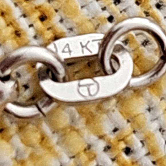 14K White Gold Emerald Cut Garnet Gemstone Diamond Necklace - Picture 6 of 8